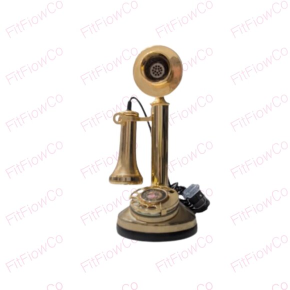 Other - Vintage Solid Brass Candlestick Telephone Rotary Style Decor